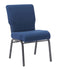 Chivari Indigo Fabric Church Chair with Full Back 20.5" Wide Silver Vein Steel Frame CH20FISV-ZF-T