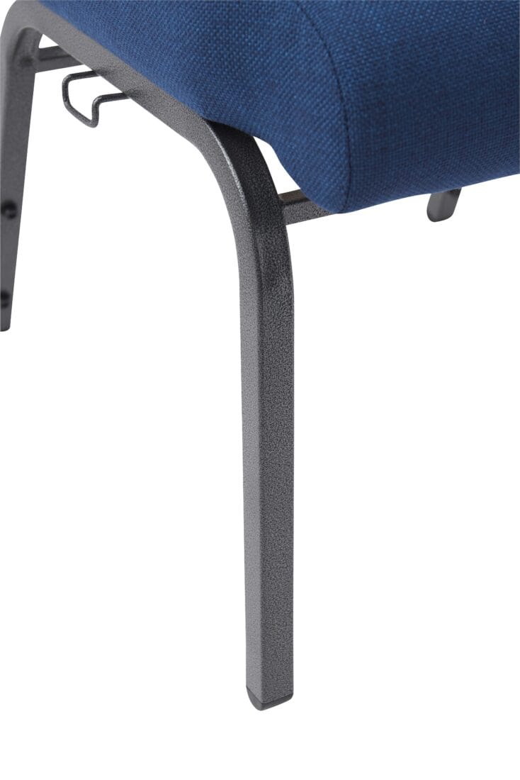 Chivari Indigo Fabric Church Chair with Full Back 20.5" Wide Silver Vein Steel Frame CH20FISV-ZF-T