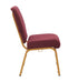 Chivari Maroon Fabric Church Chair with Full Back 20.5" Wide Gold Steel Frame CH20FMG-ZF-T