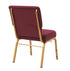 Chivari Maroon Fabric Church Chair with Full Back 20.5" Wide Gold Steel Frame CH20FMG-ZF-T