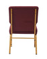 Chivari Maroon Fabric Church Chair with Full Back 20.5" Wide Gold Steel Frame CH20FMG-ZF-T