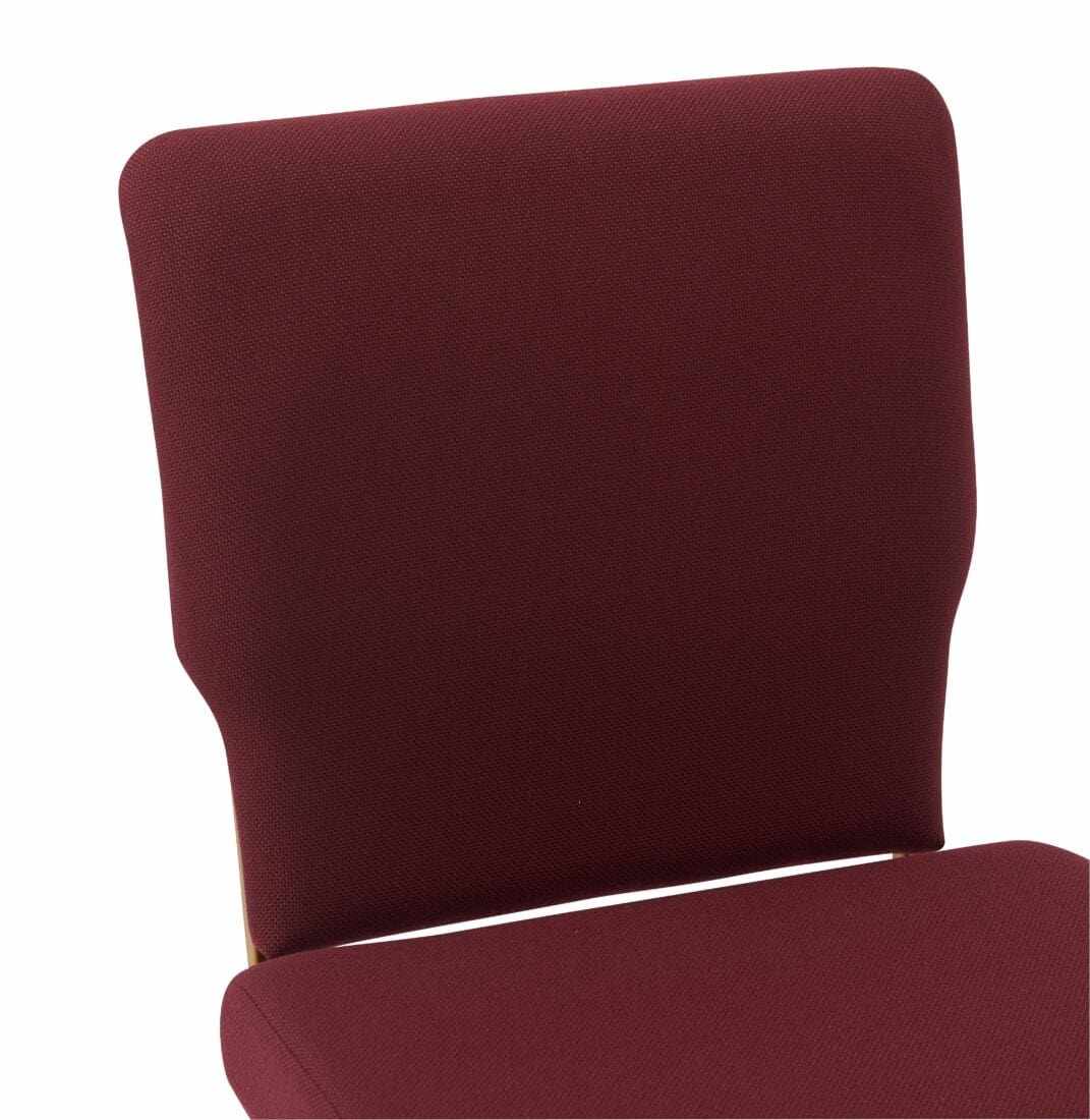 Chivari Maroon Fabric Church Chair with Full Back 20.5" Wide Gold Steel Frame CH20FMG-ZF-T