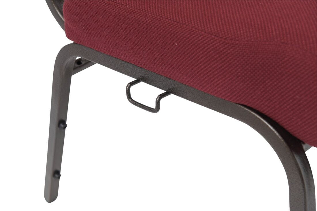 Chivari Maroon Fabric Church Chair with Cut-Away Back 18.5" Wide Gold Vein Steel Frame CH18MGV-ZF-T