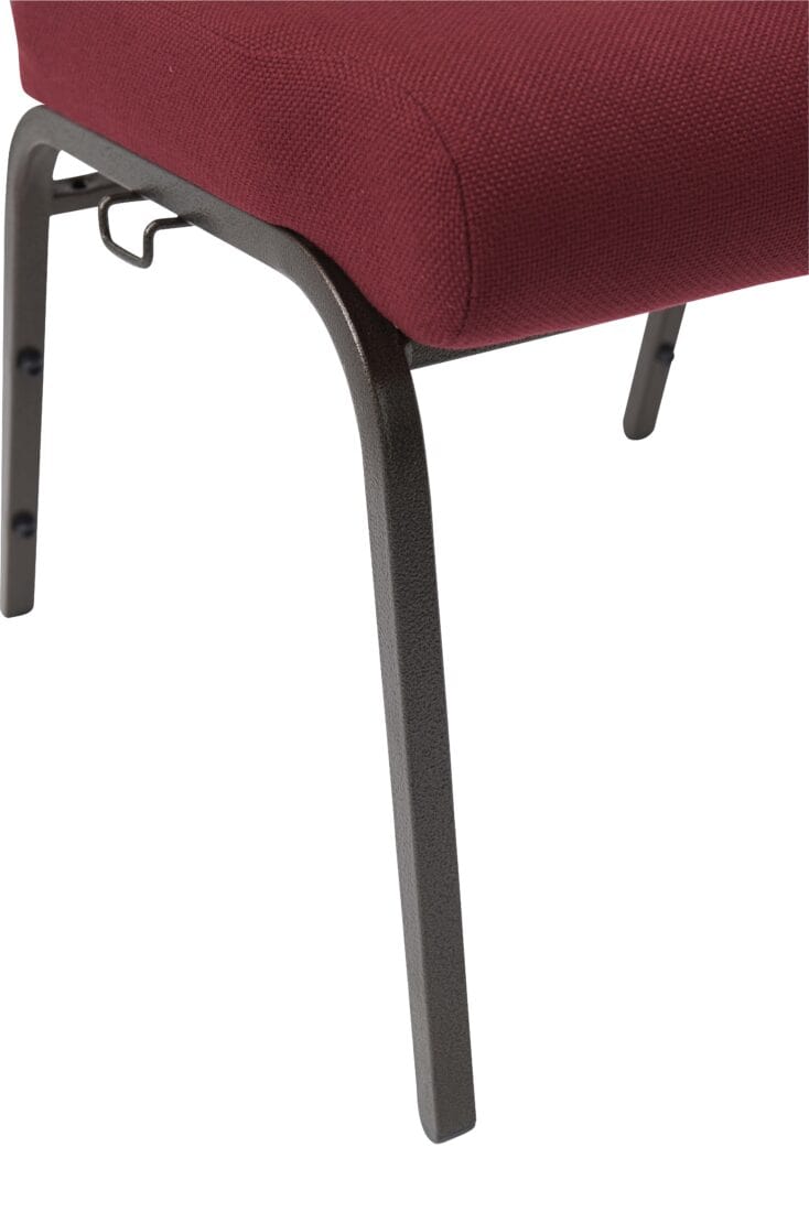 Chivari Maroon Fabric Church Chair with Cut-Away Back 18.5" Wide Gold Vein Steel Frame CH18MGV-ZF-T