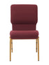 Chivari Maroon Fabric Church Chair with Cut-Away Back 18.5" Wide Gold Steel Frame CH18MG-ZF-T