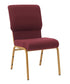 Chivari Maroon Fabric Church Chair with Cut-Away Back 18.5" Wide Gold Steel Frame CH18MG-ZF-T