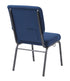 Chivari Indigo Fabric Church Chair with Cut-Away Back 18.5" Wide Silver Vein Steel Frame CH18INSV-ZF-T