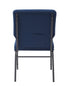 Chivari Indigo Fabric Church Chair with Cut-Away Back 18.5" Wide Silver Vein Steel Frame CH18INSV-ZF-T