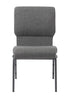 Chivari Gray Fabric Church Chair with Cut-Away Back 18.5" Wide Silver Vein Steel Frame CH18GRSV-ZF-T