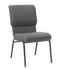 Chivari Gray Fabric Church Chair with Cut-Away Back 18.5" Wide Silver Vein Steel Frame CH18GRSV-ZF-T