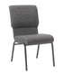 Chivari Gray Fabric Church Chair with Cut-Away Back 18.5" Wide Silver Vein Steel Frame CH18GRSV-ZF-T