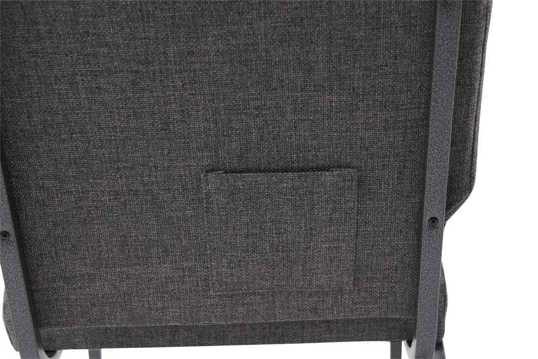 Chivari Gray Fabric Church Chair with Cut-Away Back 18.5" Wide Silver Vein Steel Frame CH18GRSV-ZF-T