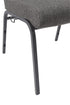 Chivari Gray Fabric Church Chair with Cut-Away Back 18.5" Wide Silver Vein Steel Frame CH18GRSV-ZF-T