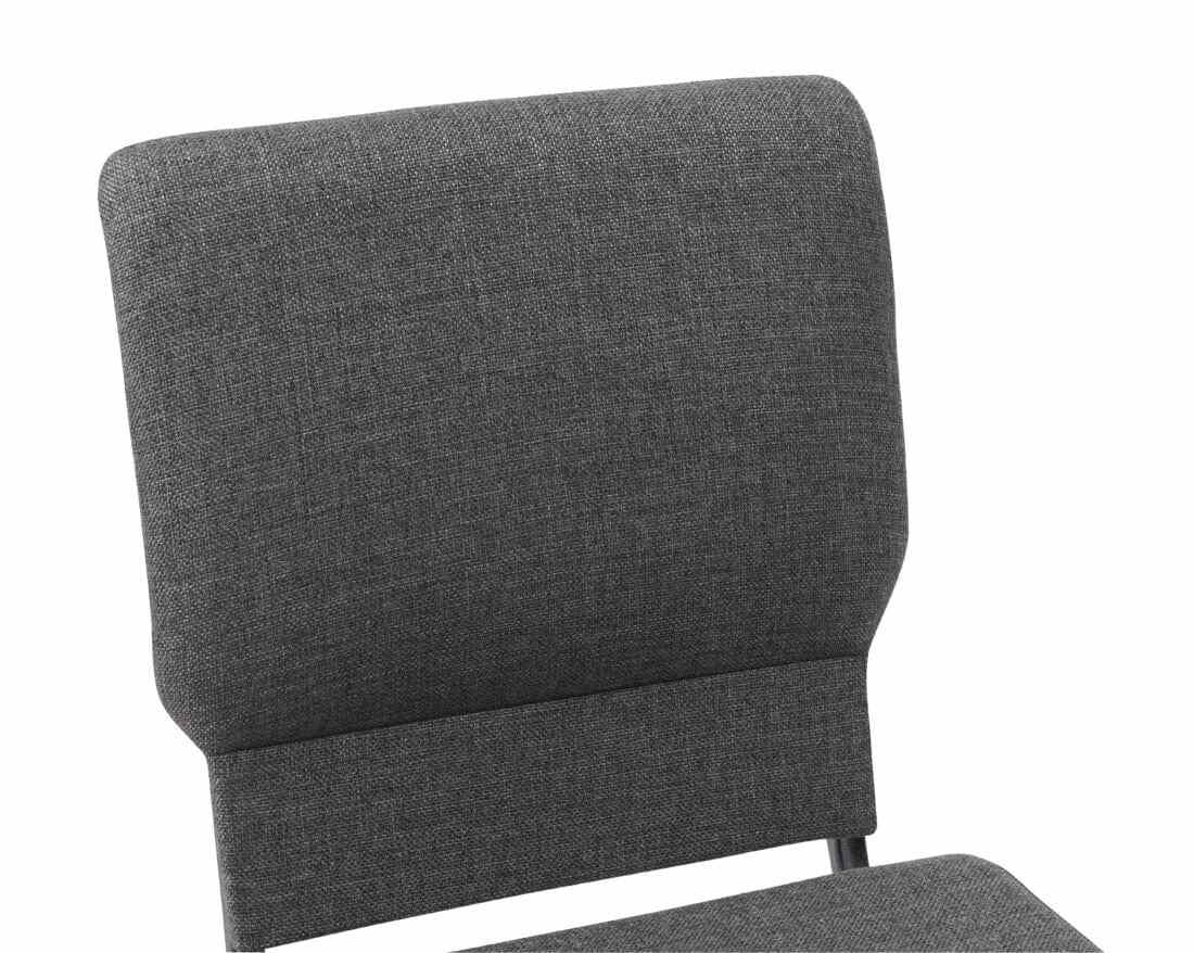 Chivari Gray Fabric Church Chair with Cut-Away Back 18.5" Wide Silver Vein Steel Frame CH18GRSV-ZF-T