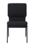 Chivari Black Fabric Church Chair with Cut-Away Back 18.5" Wide Black Steel Frame CH18BB-ZF-T