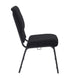 Chivari Black Fabric Church Chair with Cut-Away Back 18.5" Wide Black Steel Frame CH18BB-ZF-T