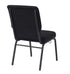 Chivari Black Fabric Church Chair with Cut-Away Back 18.5" Wide Black Steel Frame CH18BB-ZF-T