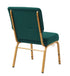 Chivari Green Fabric Church Chair with Cut-Away Back 20.5" Wide Gold Steel Frame CH20GNG-ZF-T