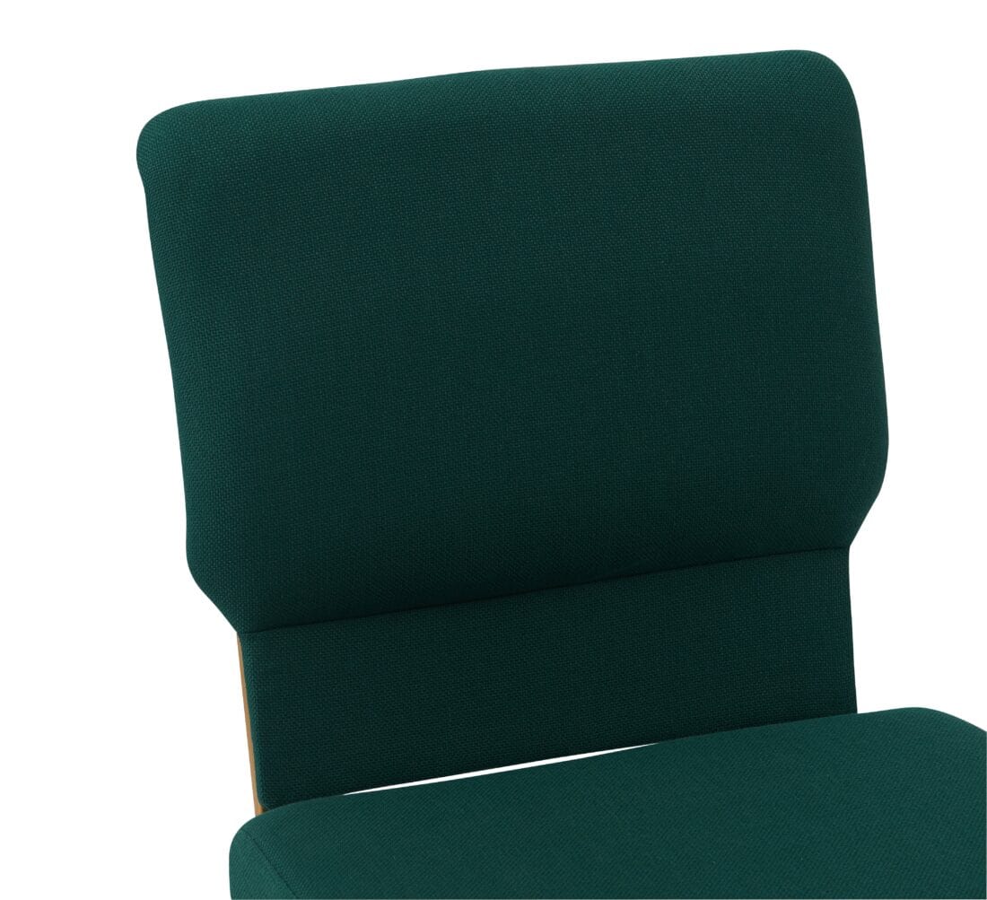 Chivari Green Fabric Church Chair with Cut-Away Back 20.5" Wide Gold Steel Frame CH20GNG-ZF-T