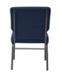 Chivari Cobalt Blue Church Chair with White Dot Fabric Cut-Away Back 20.5" Wide Silver Vein Steel Frame CH20BLSV-ZF-T