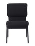 Chivari Black Fabric Church Chair with Cut-Away Back 20.5" Wide Black Steel Frame CH20BB-ZF-T