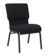 Chivari Black Fabric Church Chair with Cut-Away Back 20.5" Wide Black Steel Frame CH20BB-ZF-T