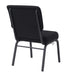 Chivari Black Fabric Church Chair with Cut-Away Back 20.5" Wide Black Steel Frame CH20BB-ZF-T