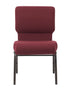 Chivari Maroon Fabric Church Chair with Cut-Away Back 20.5" Wide Gold Vein Steel Frame CH20MGV-ZF-T