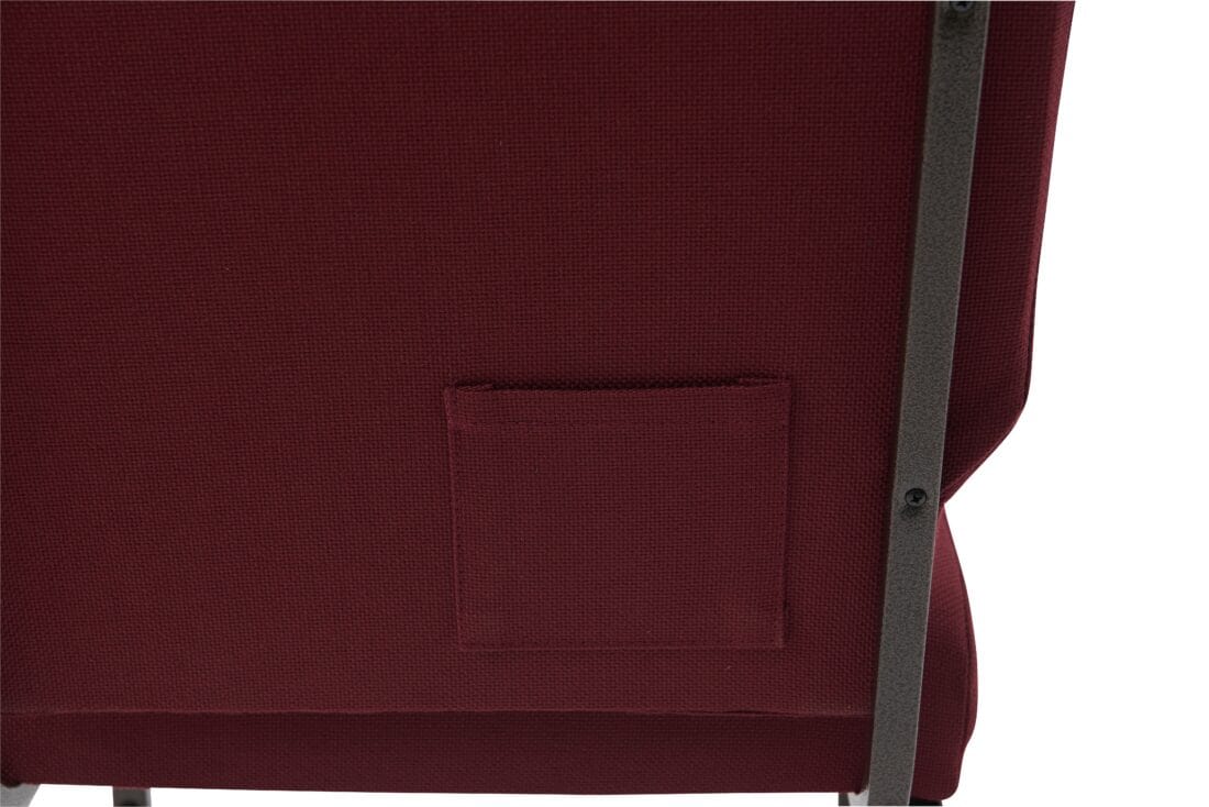 Chivari Maroon Fabric Church Chair with Cut-Away Back 20.5" Wide Gold Vein Steel Frame CH20MGV-ZF-T