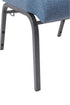 Chivari Light Blue Fabric Church Chair with Cut-Away Back 20.5" Wide Silver Vein Steel Frame CH20LBLSV-ZF-T