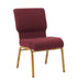 Chivari Maroon Fabric Church Chair with Cut-Away Back 20.5" Wide Gold Steel Frame CH20MG-ZF-T