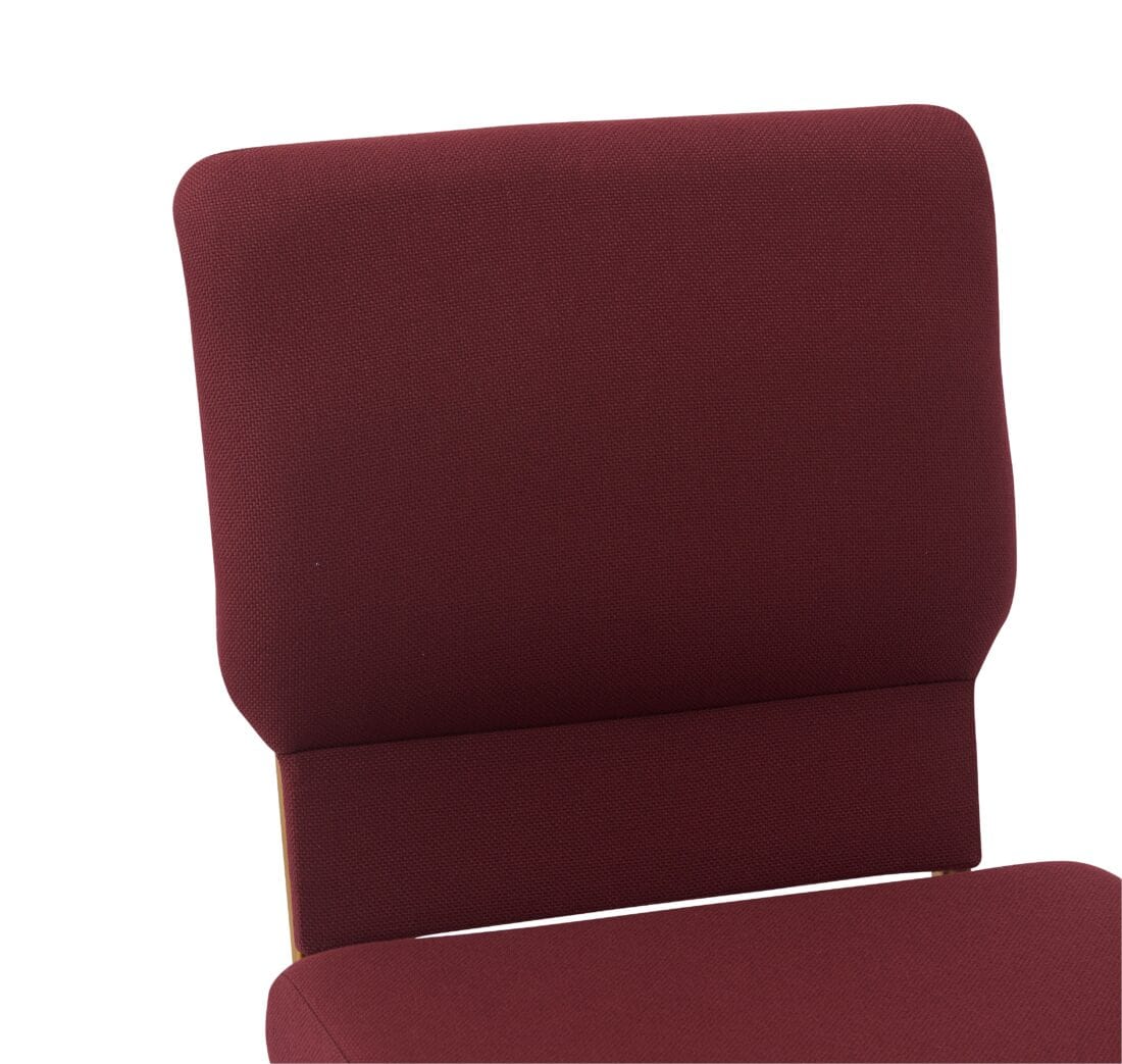 Chivari Maroon Fabric Church Chair with Cut-Away Back 20.5" Wide Gold Steel Frame CH20MG-ZF-T