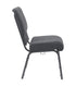 Chivari Dark Gray Fabric Church Chair with Cut-Away Back 20.5" Wide Silver Vein Steel Frame CH20DGRSV-ZF-T