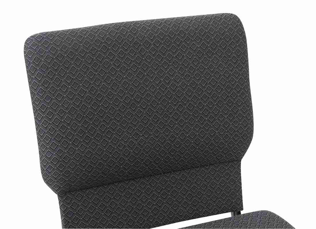 Chivari Dark Gray Fabric Church Chair with Cut-Away Back 20.5" Wide Silver Vein Steel Frame CH20DGRSV-ZF-T