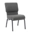 Chivari Gray Fabric Church Chair with Cut-Away Back 20.5" Wide Silver Vein Steel Frame CH20GRSV-ZF-T