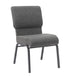Chivari Gray Fabric Church Chair with Cut-Away Back 20.5" Wide Silver Vein Steel Frame CH20GRSV-ZF-T