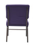 Chivari Purple Fabric Church Chair with Cut-Away Back 20.5" Wide Gold Vein Steel Frame CH20PUGV-ZF-T
