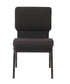 Chivari Walnut Church Chair with White Dot Fabric Cut-Away Back 20.5" Wide Gold Vein Steel Frame CH20WDGV-ZF-T