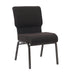 Chivari Walnut Church Chair with White Dot Fabric Cut-Away Back 20.5" Wide Gold Vein Steel Frame CH20WDGV-ZF-T