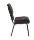 Chivari Walnut Church Chair with White Dot Fabric Cut-Away Back 20.5" Wide Gold Vein Steel Frame CH20WDGV-ZF-T