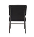 Chivari Walnut Church Chair with White Dot Fabric Cut-Away Back 20.5" Wide Gold Vein Steel Frame CH20WDGV-ZF-T