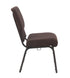 Chivari Espresso Fabric Church Chair with Cut-Away Back 20.5" Wide Gold Vein Steel Frame CH20EGV-ZF-T