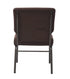 Chivari Espresso Fabric Church Chair with Cut-Away Back 20.5" Wide Gold Vein Steel Frame CH20EGV-ZF-T