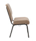 Chivari Tan Fabric Church Chair with Cut-Away Back 20.5" Wide Gold Vein Steel Frame CH20TGV-ZF-T