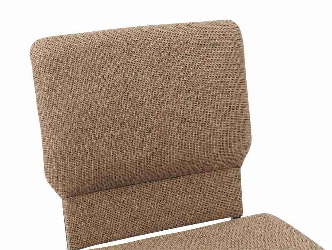 Chivari Tan Fabric Church Chair with Cut-Away Back 20.5" Wide Gold Vein Steel Frame CH20TGV-ZF-T