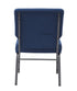 Chivari Indigo Fabric Church Chair with Cut-Away Back 20.5" Wide Silver Vein Steel Frame CH20IMSV-ZF-T