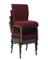 Chivari Maroon Fabric Church Chair with Full Back 20.5" Wide Gold Steel Frame CH20FMG-ZF-T