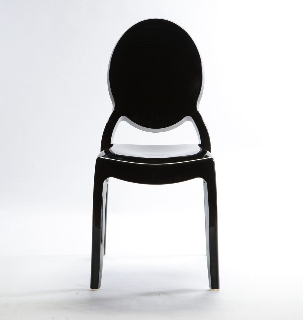Chivari Black Resin Oval Back Sophia Ghost Chair CGSRB-ZG-T