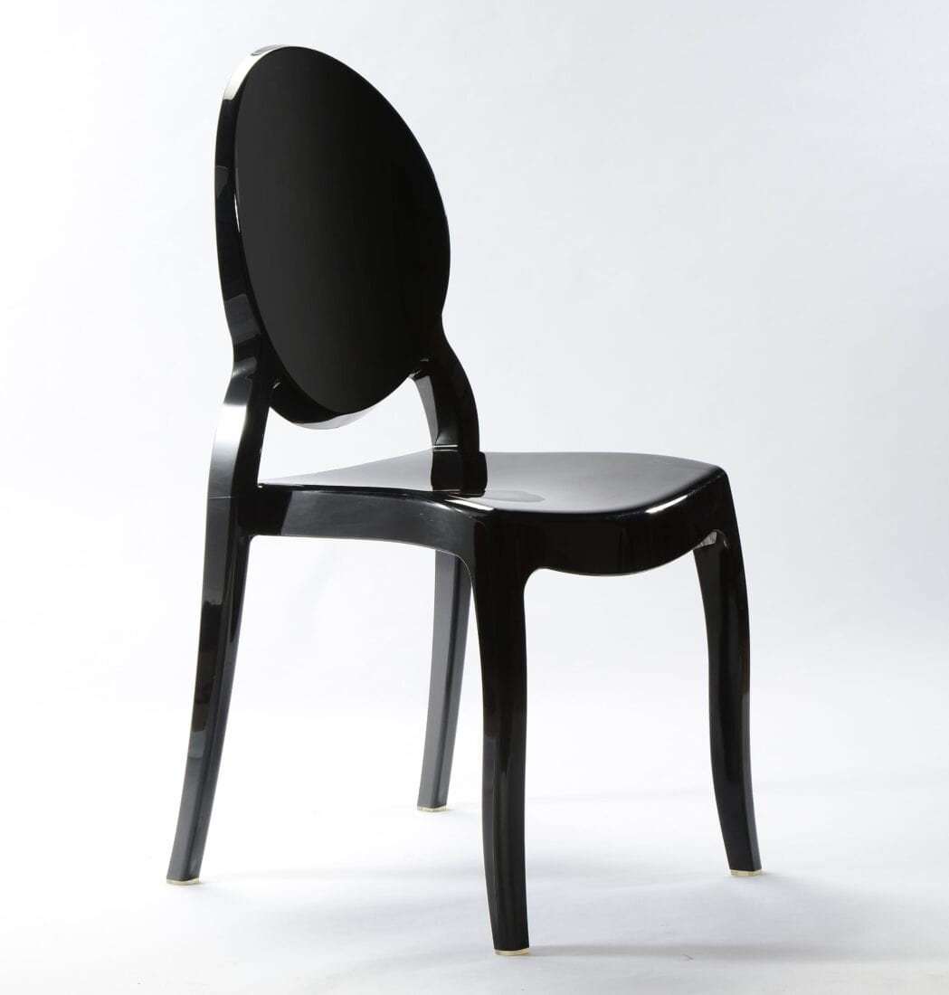 Chivari Black Resin Oval Back Sophia Ghost Chair CGSRB-ZG-T