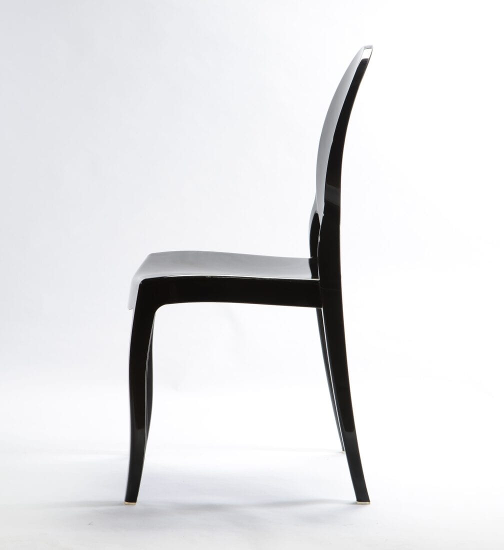 Chivari Black Resin Oval Back Sophia Ghost Chair CGSRB-ZG-T